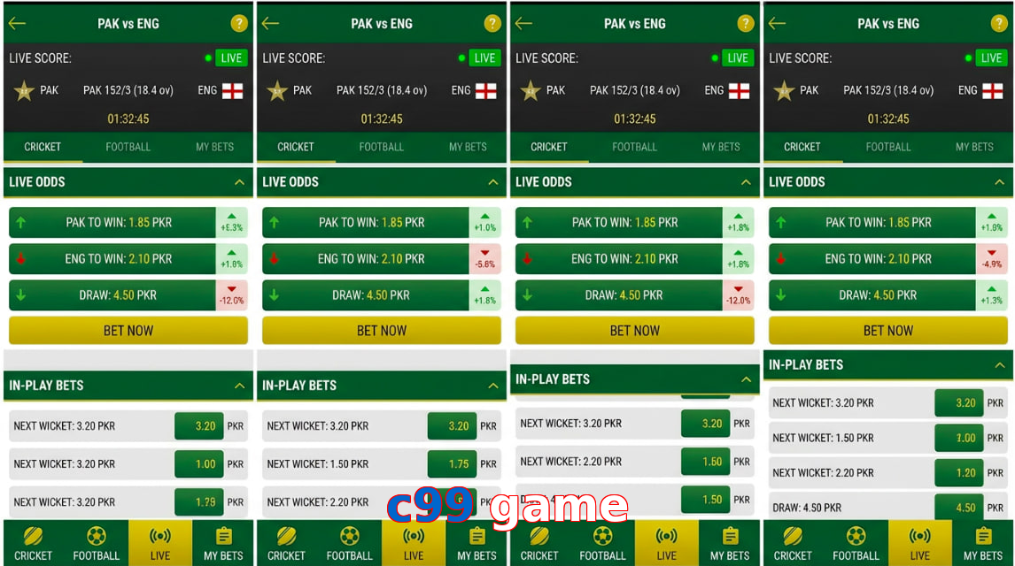 Game list for C99 Game bet section