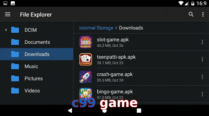Main screen of C99 Game gameapk page for PK players